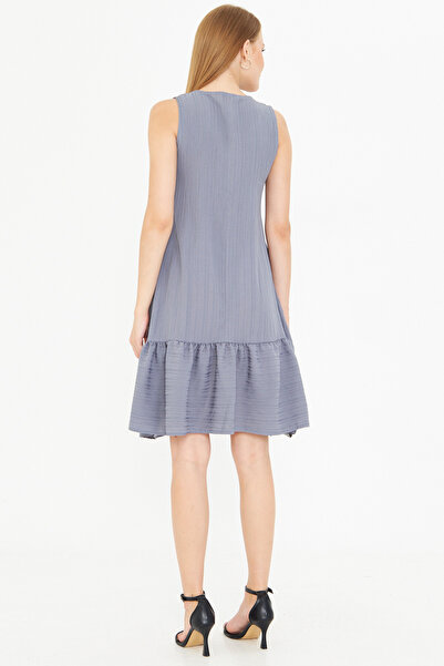 armonika Women's Gray Sleeveless Skirt Ruffle Dress Arm-18y001156