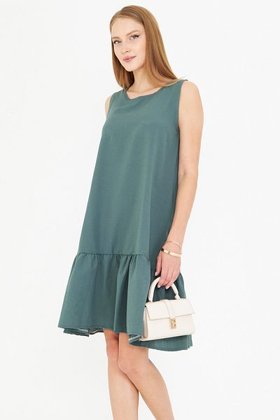 armonika Rochie de damă cu fustă fără mâneci benzină cu volane ARM-18Y001156