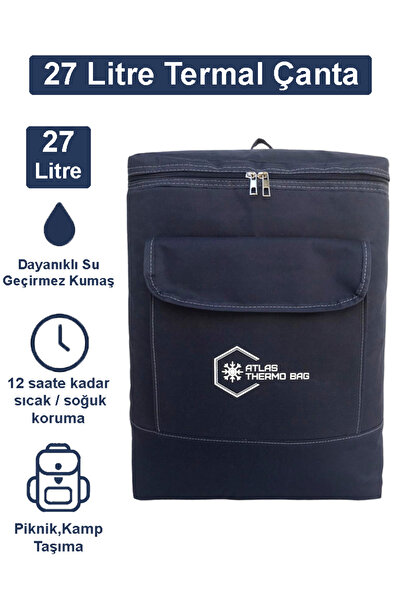 Wallery Bags 27 Litre Isı Yalıtımlı Sırt Çantası Piknik Kamp Plaj Termos Sıca...