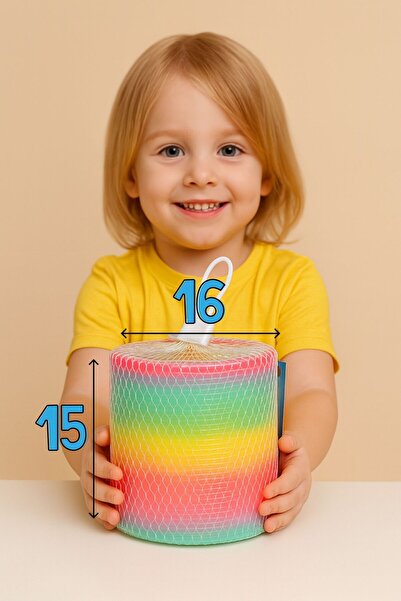 TOYFEST 1 adet Gökkuşağı DEV Renkli Yay Oyuncak (15cm uzunluk 16 cm genişlik)