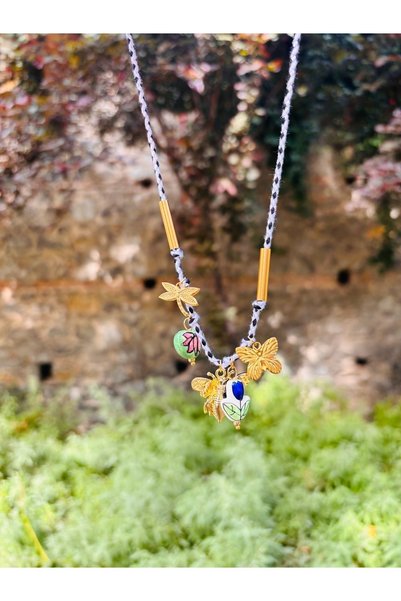 Markiz Takı Green Heart Bee Detail Necklace