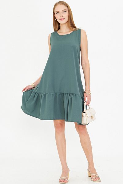 armonika Rochie de damă cu fustă fără mâneci benzină cu volane ARM-18Y001156