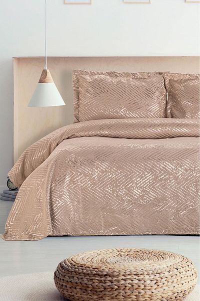 Faiend Double Modern Design Jacquard Bedspread - Mink