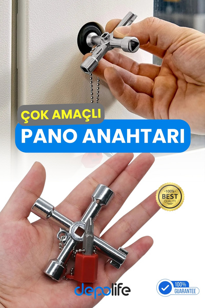 Depolife Pano Aanahtarı Istavroz Metal Pano Kilit Anahtarı Extra Bits Uçlu El...