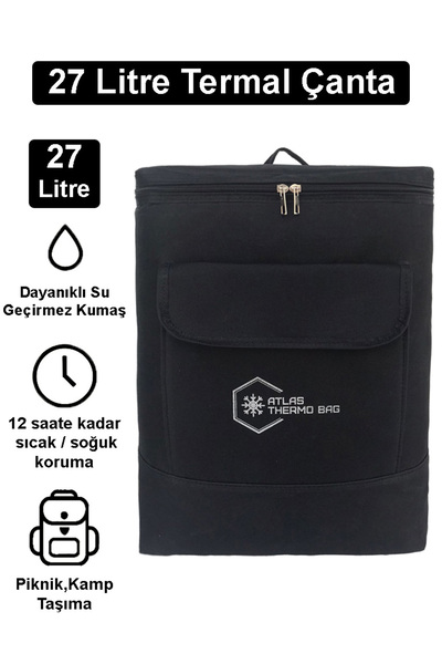 Wallery Bags 27 Litre Isı Yalıtımlı Sırt Çantası Piknik Kamp Plaj Termos Sıca...