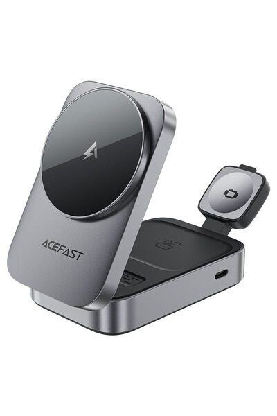 Acefast Kablosuz Masaüstü Hızlı Şarj Standı 22.5W Kablosuz Şarj Çıkışlı - Apple Watch ve Airpods - E22