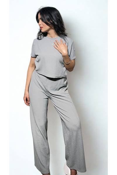 BELTICHA Women's Double Suit Short Sleeve Loose Casual Suit Crop Pants