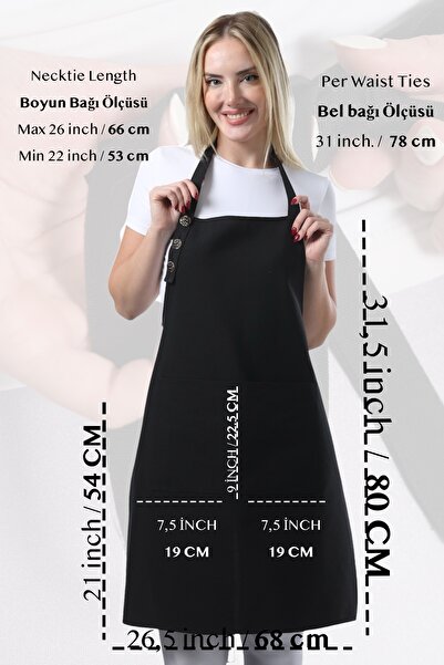 TOSHE Mutfak Önlüğü Su Geçirmez Şef Önlüğü 2 Geniş Cepli Barista Önlüğü Önlük