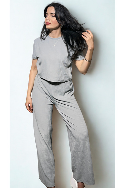 BELTICHA Women's Double Suit Short Sleeve Loose Casual Suit Crop Pants