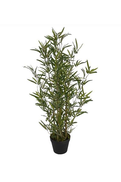Koopman Planta artificiala Bambus, Azay Design, bogat in frunze in verzi, in ghiveci negru H 90 cm