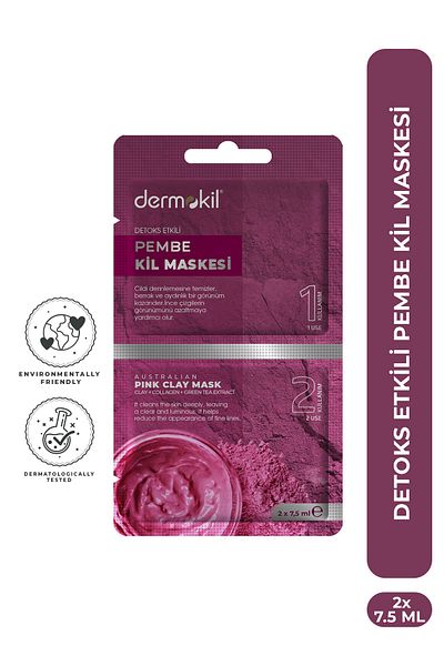 Dermokil Detox Effective Pink Clay Mask 2X7.5