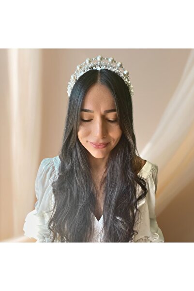 Lily and Bride تاج زفاف من حجر الكريستال مطرز باللؤلؤ، تاج زفاف للخطوبة، إكسس...