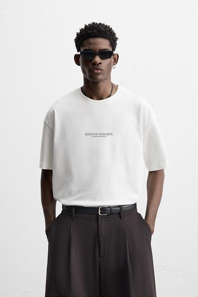 Le'sluette shadow of style Men's Sculpture Printed 100% Cotton Oversize T-Shirt