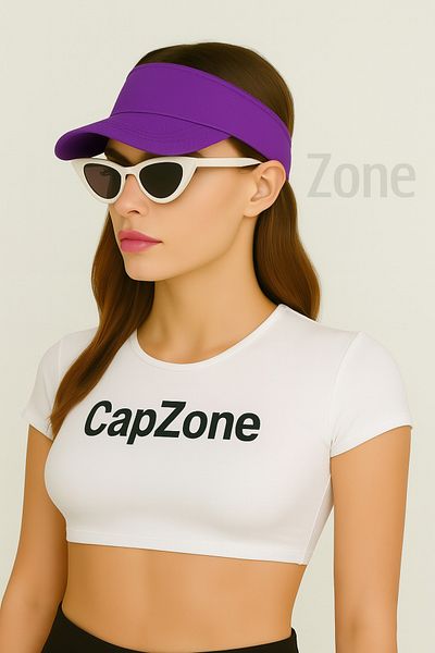 CapZone Visor Hat Unisex Tennis Hat Uv Protection 100% Cotton Purple