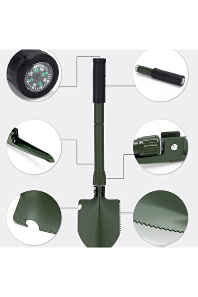 Orcamp Portatif Çantalı Pusulalı Katlanabilir Kazma Kürek Kamp Seti 3 In 1