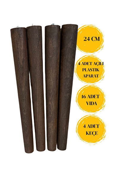 HAMADEX 24 Cm Masuta de cafea conica din lemn de stejar inchis Mobilier Puf U...