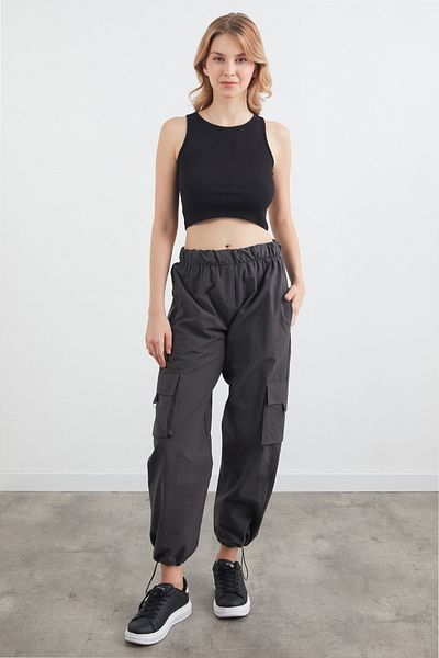 Fulla Moda Cargo Pants with Cargo Pockets and Leg Stoppers