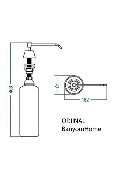 BanyomHome Dozator de săpun lichid încorporat din oțel inoxidabil Cap metalic din oțel Calitate SS304