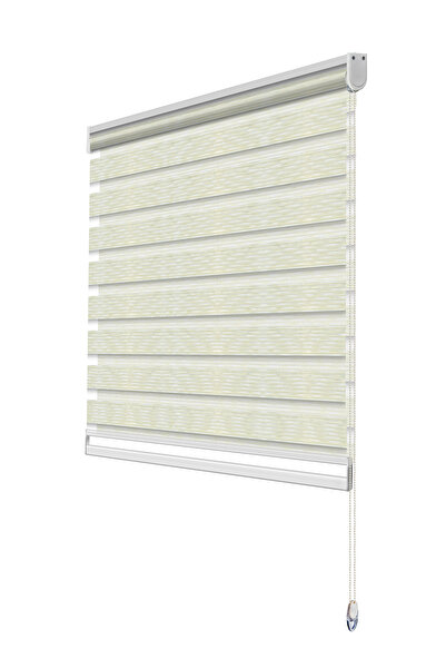 Binbirperde Geniş Pileli Zebra Perde Krem