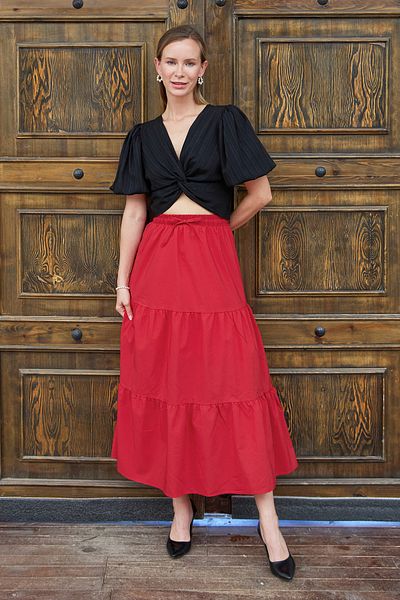 Fulla Moda Terikoton Fabric Ruffled Skirt