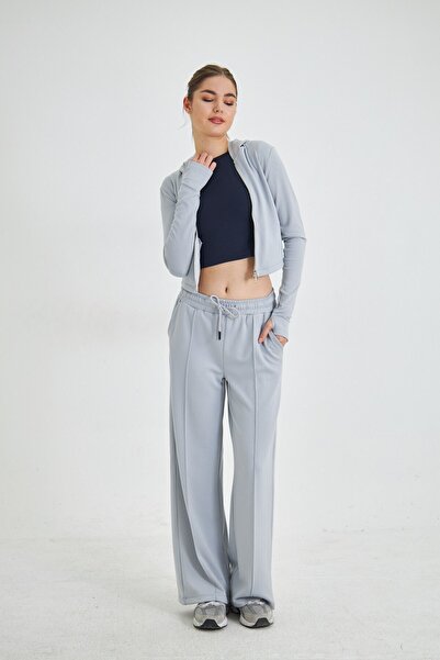The Champ Clothing Hooded Zippered Modal Cardigan and Wide Leg Tailored Pants Modal Fabric Tracksuit Set