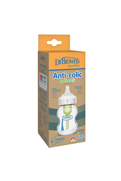 Dr.Brown's زجاجة رضاعة زجاجية بفم واسع سعة 150 مل، عبوة واحدة