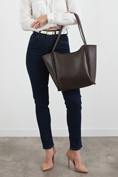 Fulla Moda Faux Leather Zippered Shoulder Bag