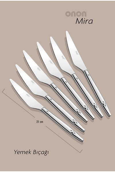 on-on Mira 18/10 Food Knife - Set of 6