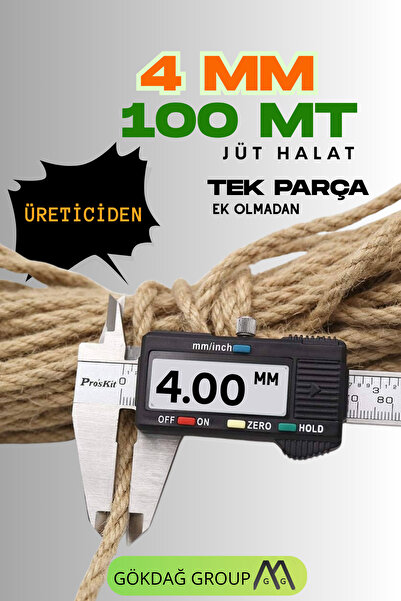 GÖKDAĞ GROUP 4 MM 100 Metre Jüt Halat İthal Dekor ip