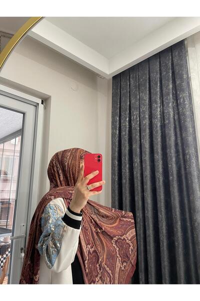 LuvenSara Patterned Silk Shawl Pd1 - Chocolate Brown