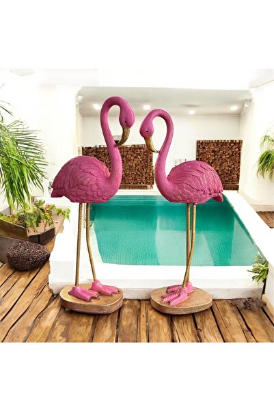 NurMood Art Decoration NurArtDeco 2’li Flamingo Dekor Seti – Polyester, 25 cm