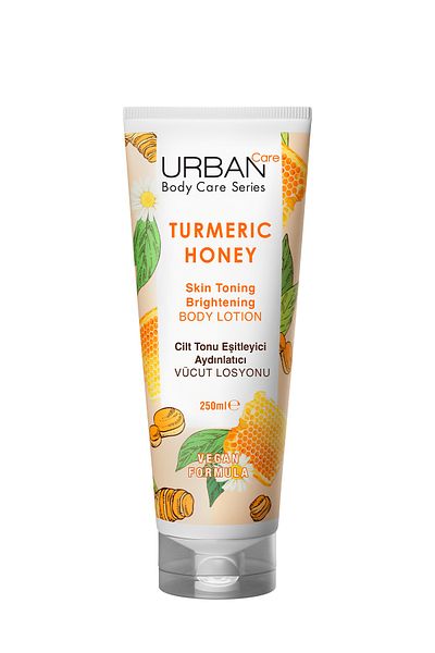 Urban Care لوشن الجسم بالعسل والكركم لتوحيد لون البشرة وتفتيحها 200 مل - نباتي