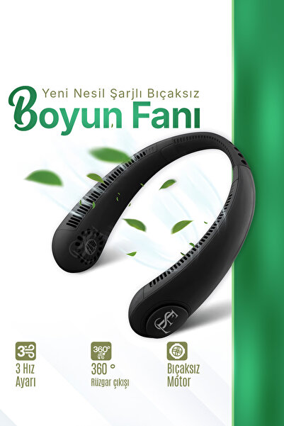 EN SİGA Yeni Nesil Şarjlı Boyun Asma Fanı 3 Vites Ayarlanabilir