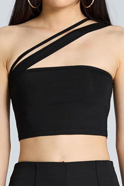 boutiquen 2550 Double Strap Black Crop