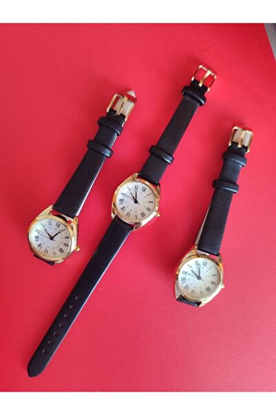 QUARTZ Lotus Black Women's Wristwatch