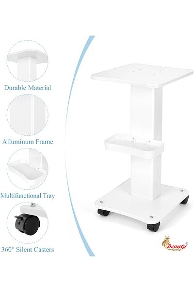 beauty links Professional Aluminum Trolley for Salons and Clinics