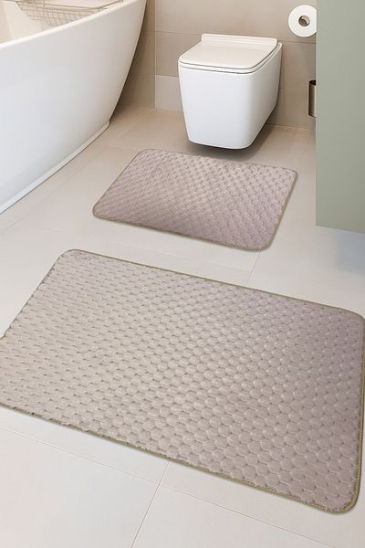 FeelHome Αντιολισθητική βάση Willow, Super Absorbent Σετ πατάκι μπάνιου 2 τεμαχίων Ροζ