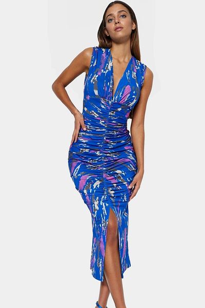 PayBuy Stylish Bodycon V-Neck Knitted Midi Dress Polyester Elastane Fabric Day and Night Comfortable Use