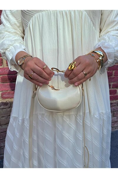 EBROU Baby Model Women's Hand and Shoulder Bag Cream