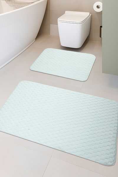 FeelHome Αντιολισθητική βάση Willow, Super Absorbent Σετ πατάκι μπάνιου 2 τεμαχίων Λευκό