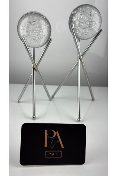 Silver 2-Piece Metal Decorative Object Trinket Ornament Hall Accessory Tv Coffee Table Table Console Office Hall Decor