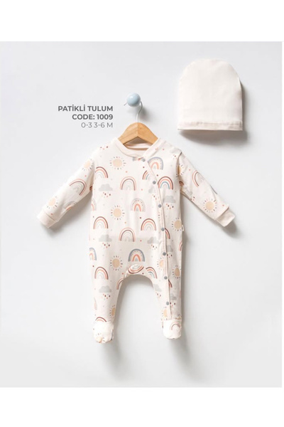 by bubbles Gökkuşağı Desenli Organik Patikli Tulum