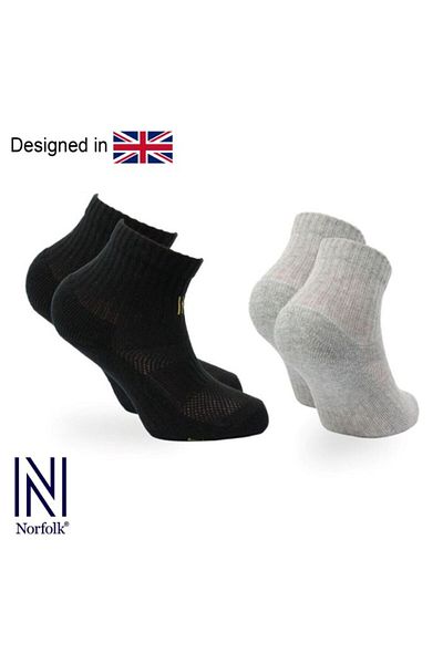 NORFOLK Детски чорапи Alvin с подплънки, 80% памук, 2 броя, черно/сиви