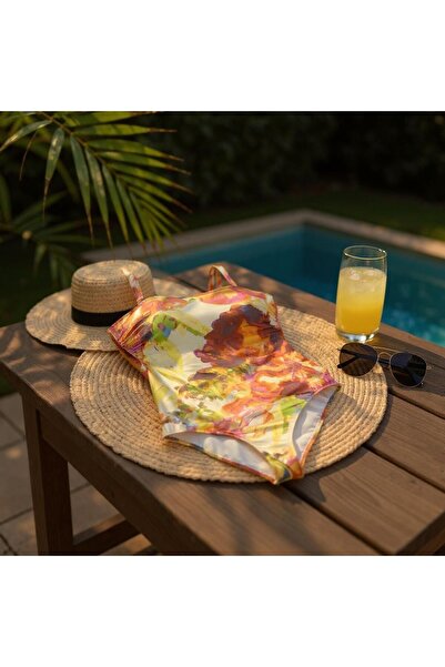 TooHot Women's Orange Lined Fixed Covered Recovery Swimsuit