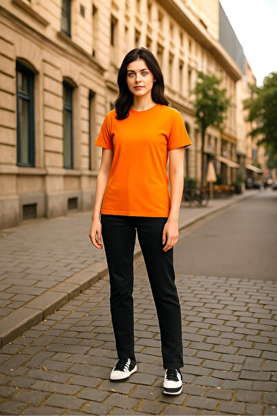 Windy Island Tricou basic pentru femei, guler rotund, Regular Fit, 100% bumbac