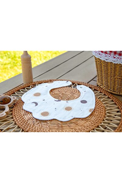 Elias Baby Bebek Mama Önlüğü Alezli Sıvı Geçirmez Organik Müslin %100 Pamuklu...