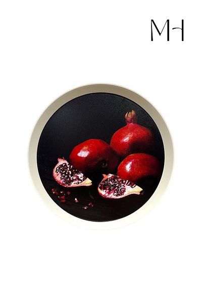 Makri 36 cm Diameter Stylish and Decorative Patterned Round Serving Tray