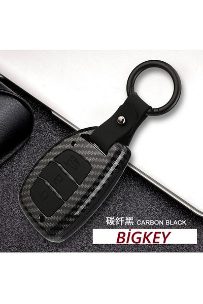 bigkey Hyundai Tucson Compatible Black Carbon Key Case Cover Trunk under 2015 to 2020 Case