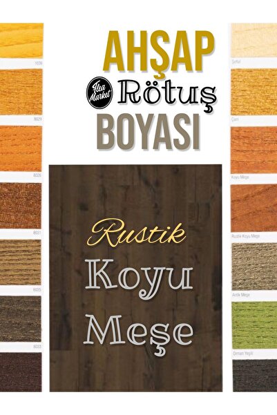 izmir bit pazarı Ahşap Rötuş Boyası - Rustik Meşe - 25ml , Fırçalı Cam Şişede Mobilya Masa Sehpa Çizik Onarıcı