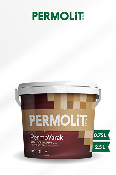 Permolit PermoVarak Silikonlu Su Bazlı Dekoratif Altın Görünümlü Boya (0.75 Lt - 2.5 Lt)